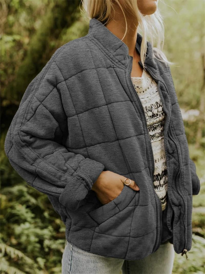 Elise™ | Bomber acolchada con cuello alzado y cremallera