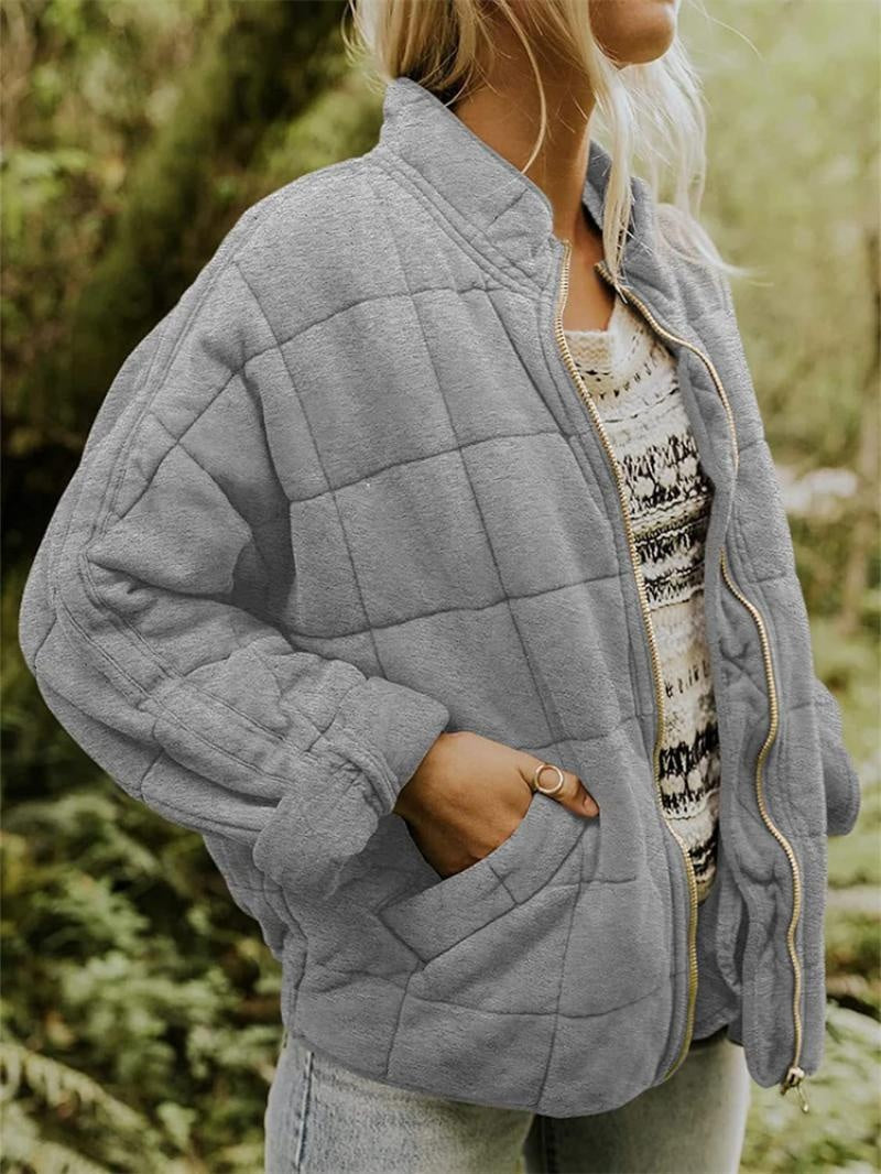 Elise™ | Bomber acolchada con cuello alzado y cremallera