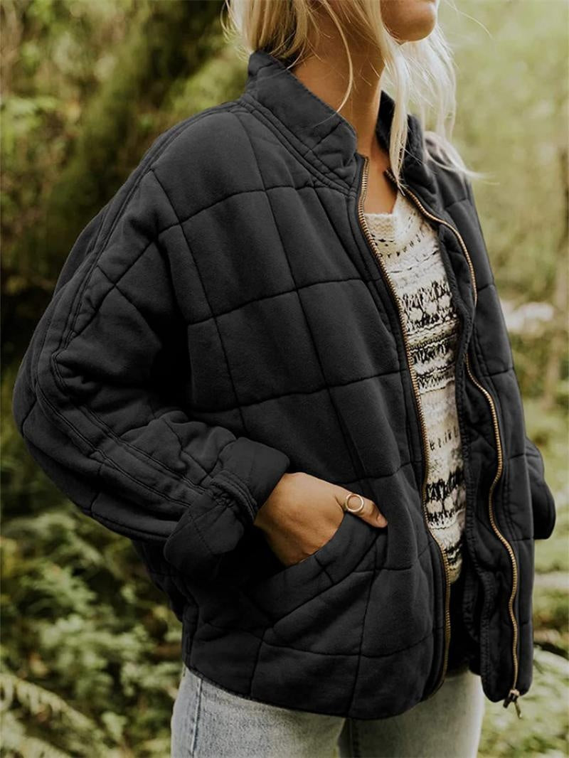 Elise™ | Bomber acolchada con cuello alzado y cremallera