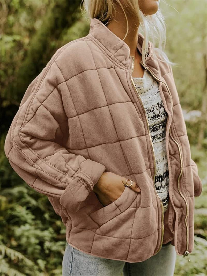 Elise™ | Bomber acolchada con cuello alzado y cremallera