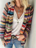Ariana™ | Chaqueta de punto grueso de rayas multicolor