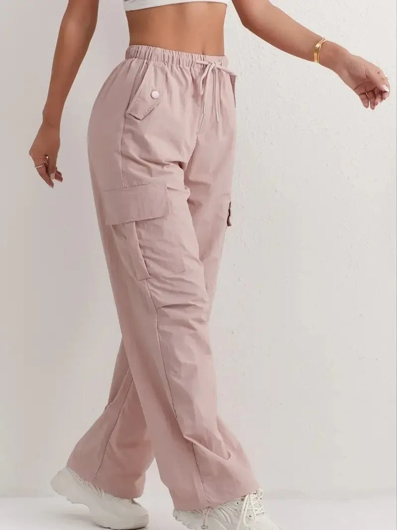 Brooke™ | Pantalón cargo con cintura elástica y bolsillos