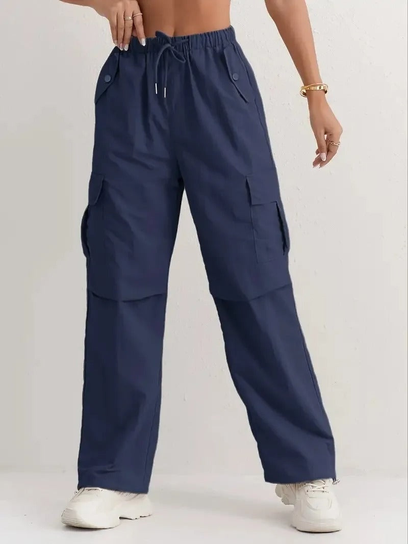 Brooke™ | Pantalón cargo con cintura elástica y bolsillos
