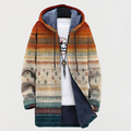 Liam™ | Abrigo largo con estampado étnico, capucha y forro polar