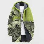 Liam™ | Abrigo largo con estampado étnico, capucha y forro polar
