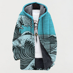 Liam™ | Abrigo largo con estampado étnico, capucha y forro polar