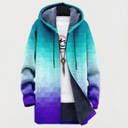 Liam™ | Abrigo largo con estampado étnico, capucha y forro polar