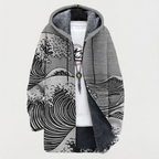 Liam™ | Abrigo largo con estampado étnico, capucha y forro polar