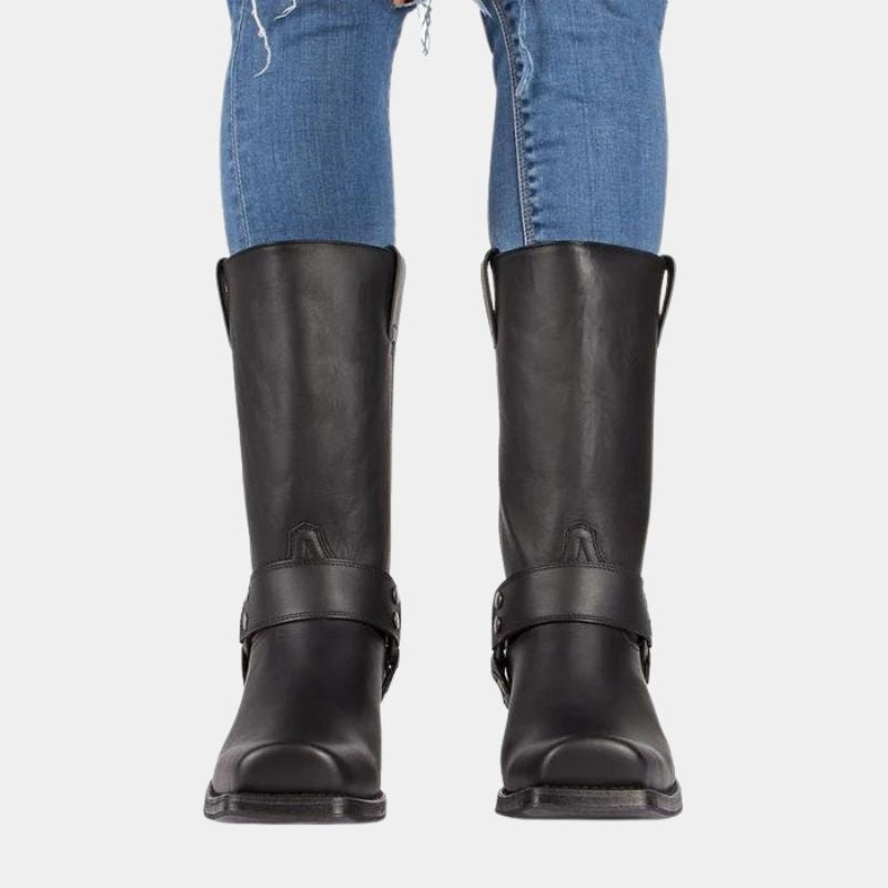 Aiden™ | Botas camperas altas de piel con hebilla
