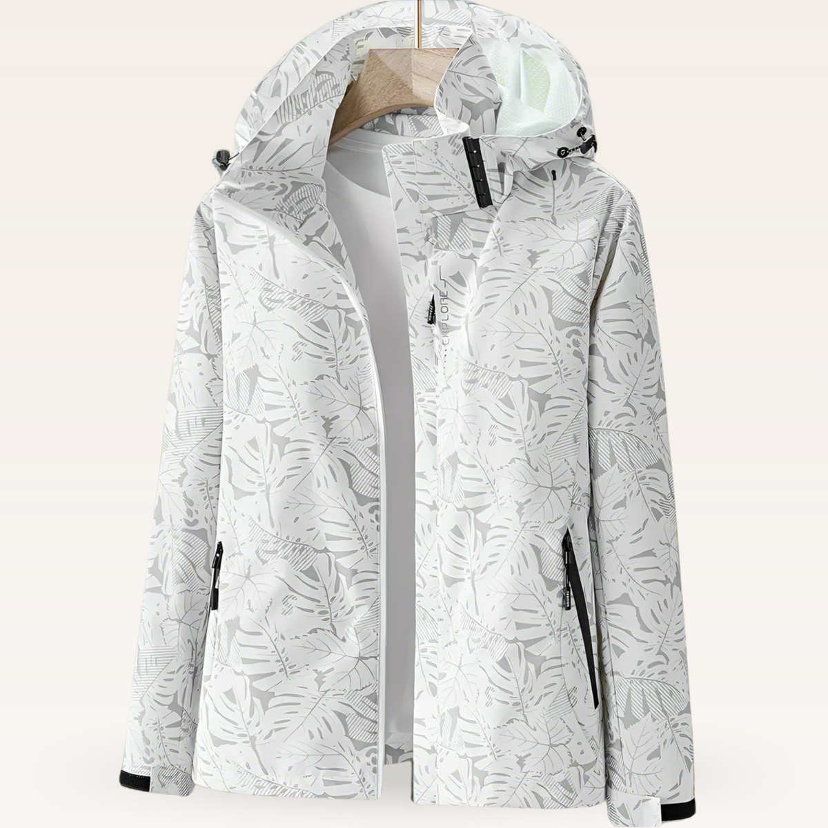 Lila™ | Cortavientos estampado con capucha y cremallera