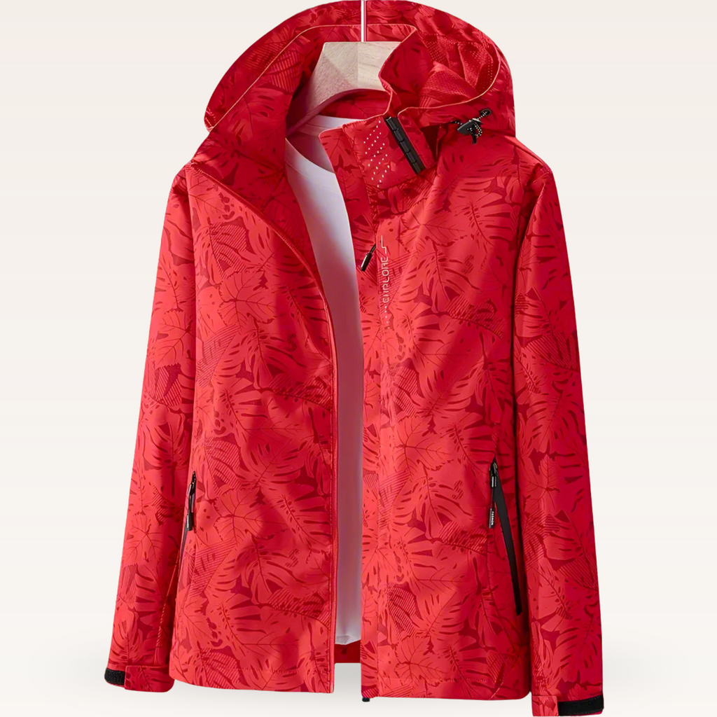 Lila™ | Cortavientos estampado con capucha y cremallera