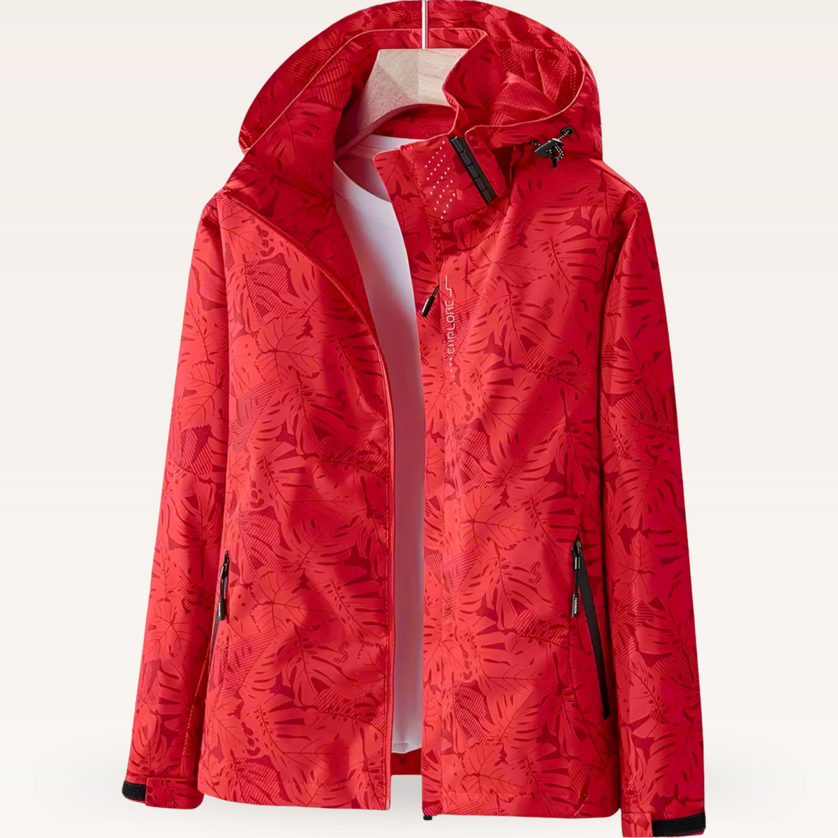 Lila™ | Cortavientos estampado con capucha y cremallera