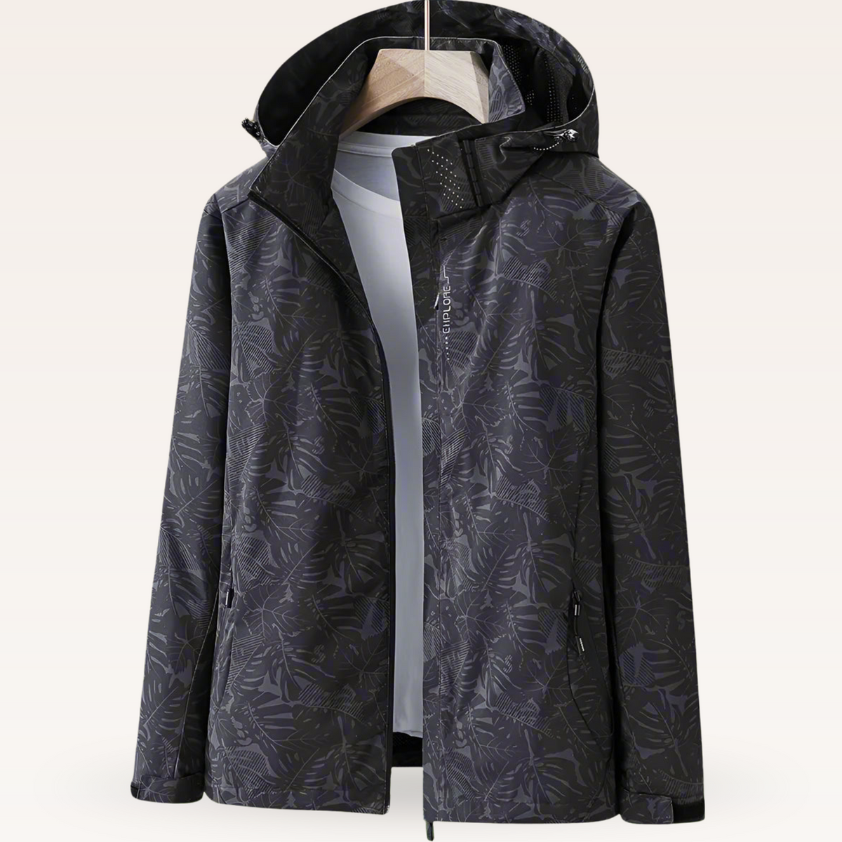 Lila™ | Cortavientos estampado con capucha y cremallera