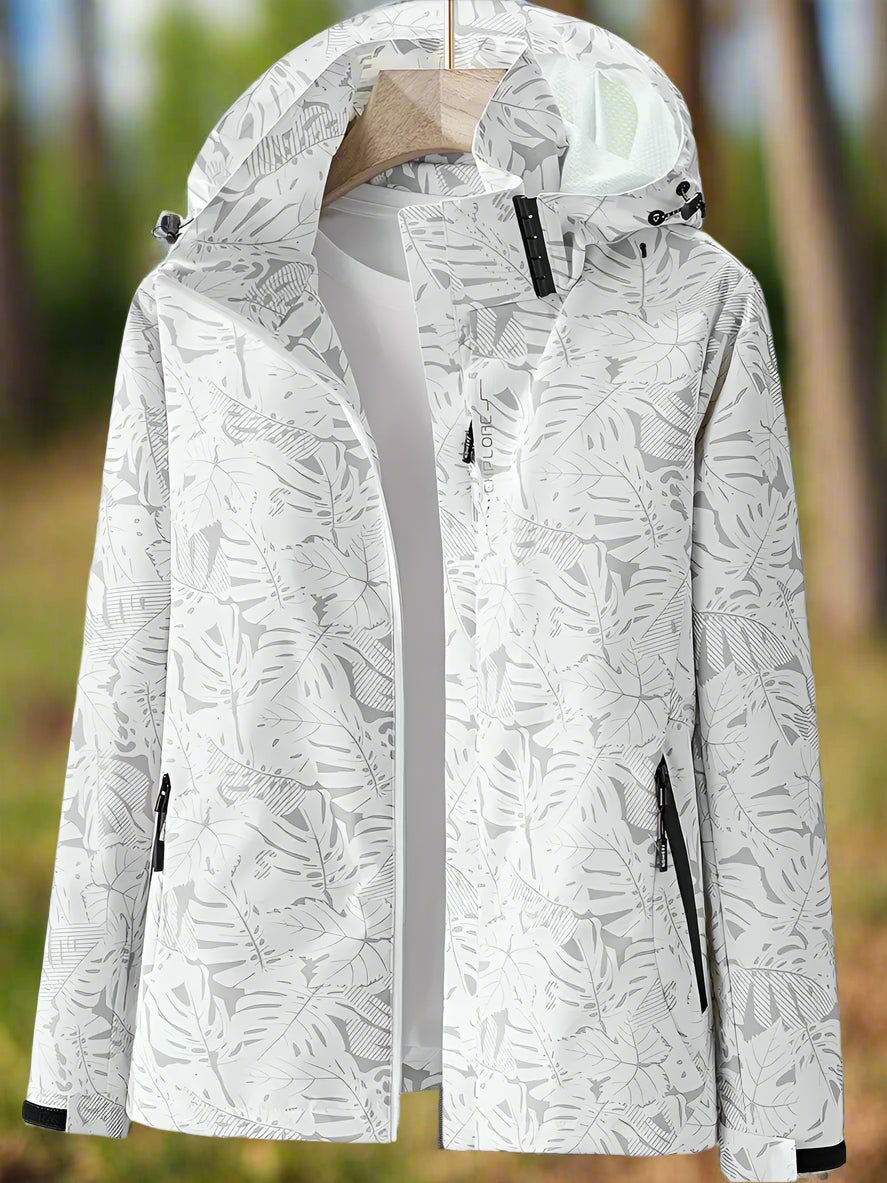 Lila™ | Cortavientos estampado con capucha y cremallera