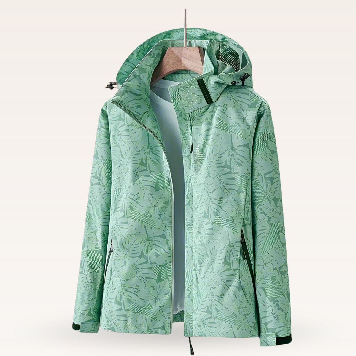 Lila™ | Cortavientos estampado con capucha y cremallera