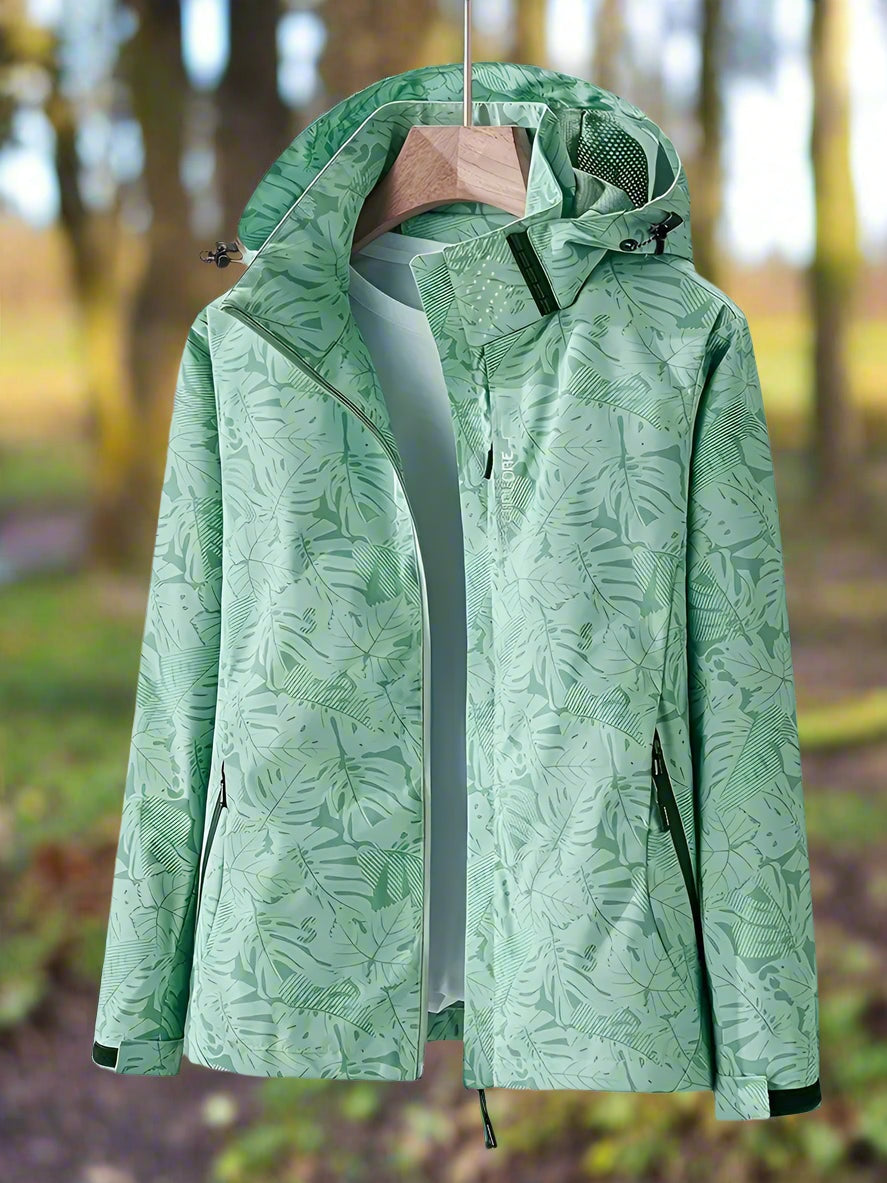 Lila™ | Cortavientos estampado con capucha y cremallera