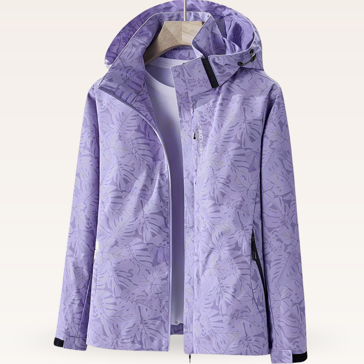 Lila™ | Cortavientos estampado con capucha y cremallera