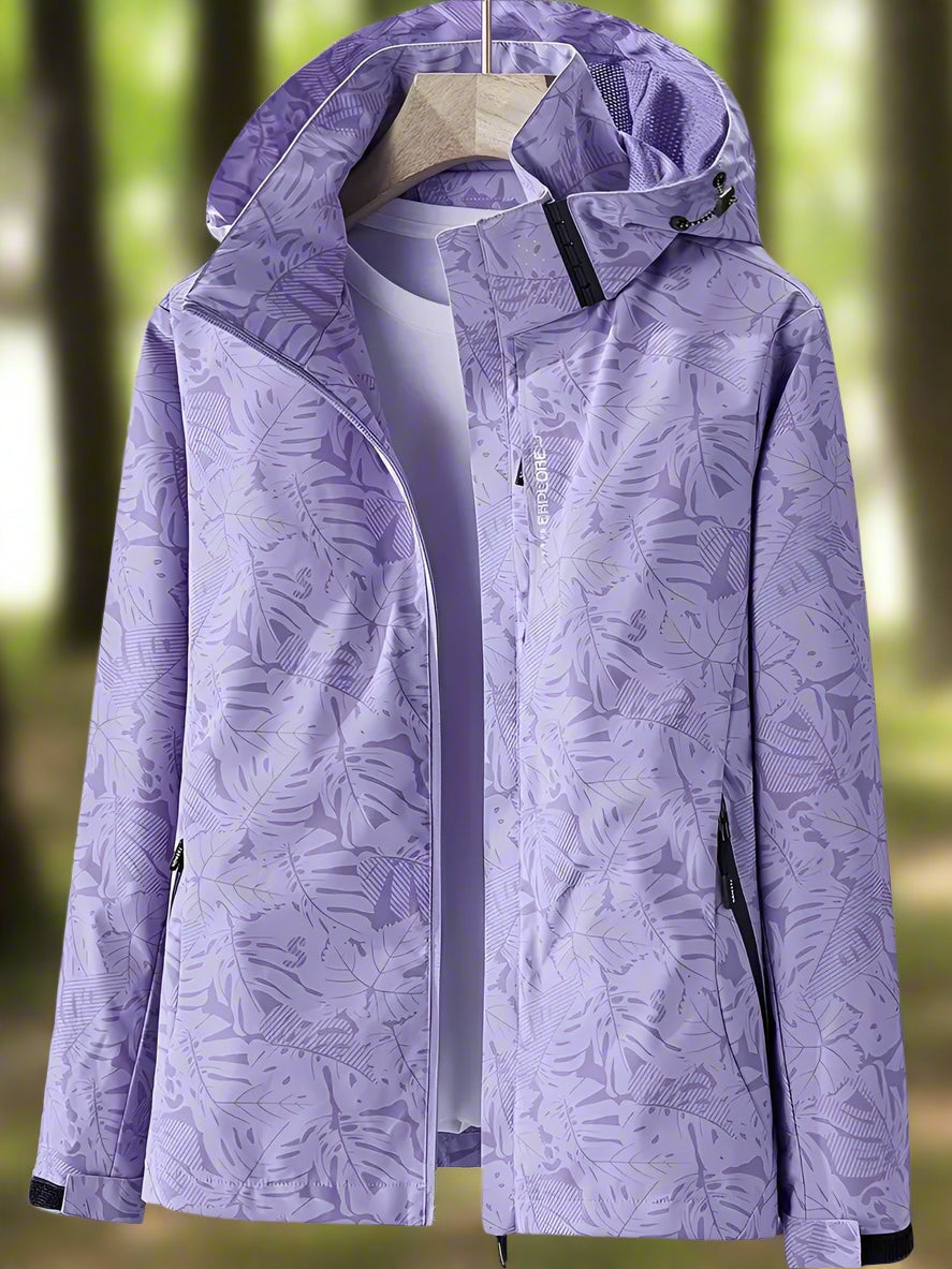 Lila™ | Cortavientos estampado con capucha y cremallera