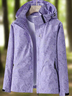 Lila™ | Cortavientos estampado con capucha y cremallera