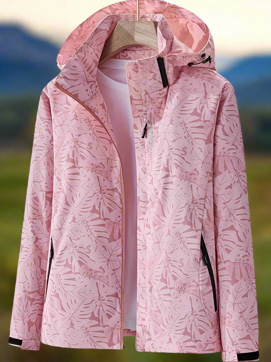 Lila™ | Cortavientos estampado con capucha y cremallera