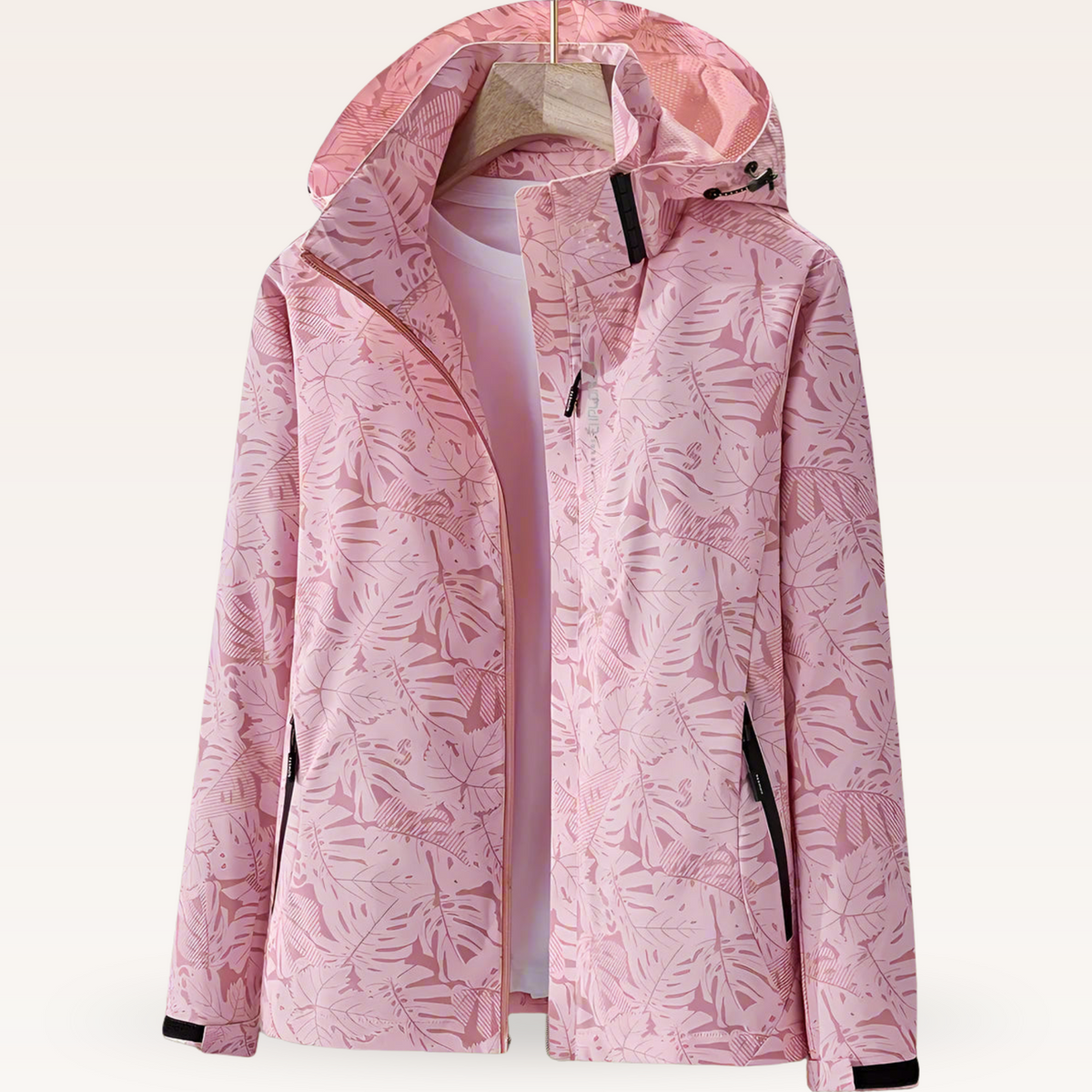 Lila™ | Cortavientos estampado con capucha y cremallera