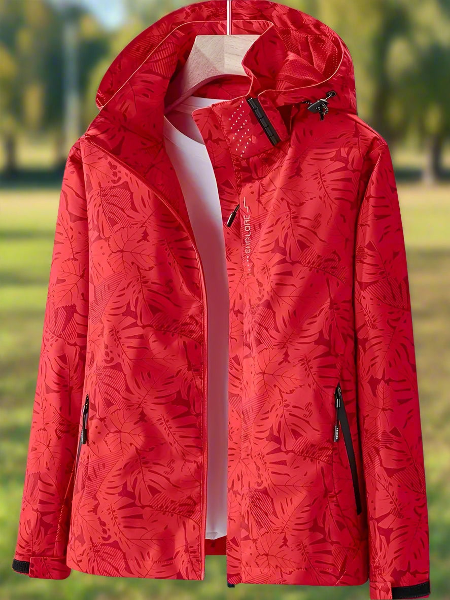 Lila™ | Cortavientos estampado con capucha y cremallera