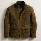 Nathaniel™ | Chaqueta de ante de hombre con cuello alto y bolsillos