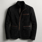 Nathaniel™ | Chaqueta de ante de hombre con cuello alto y bolsillos