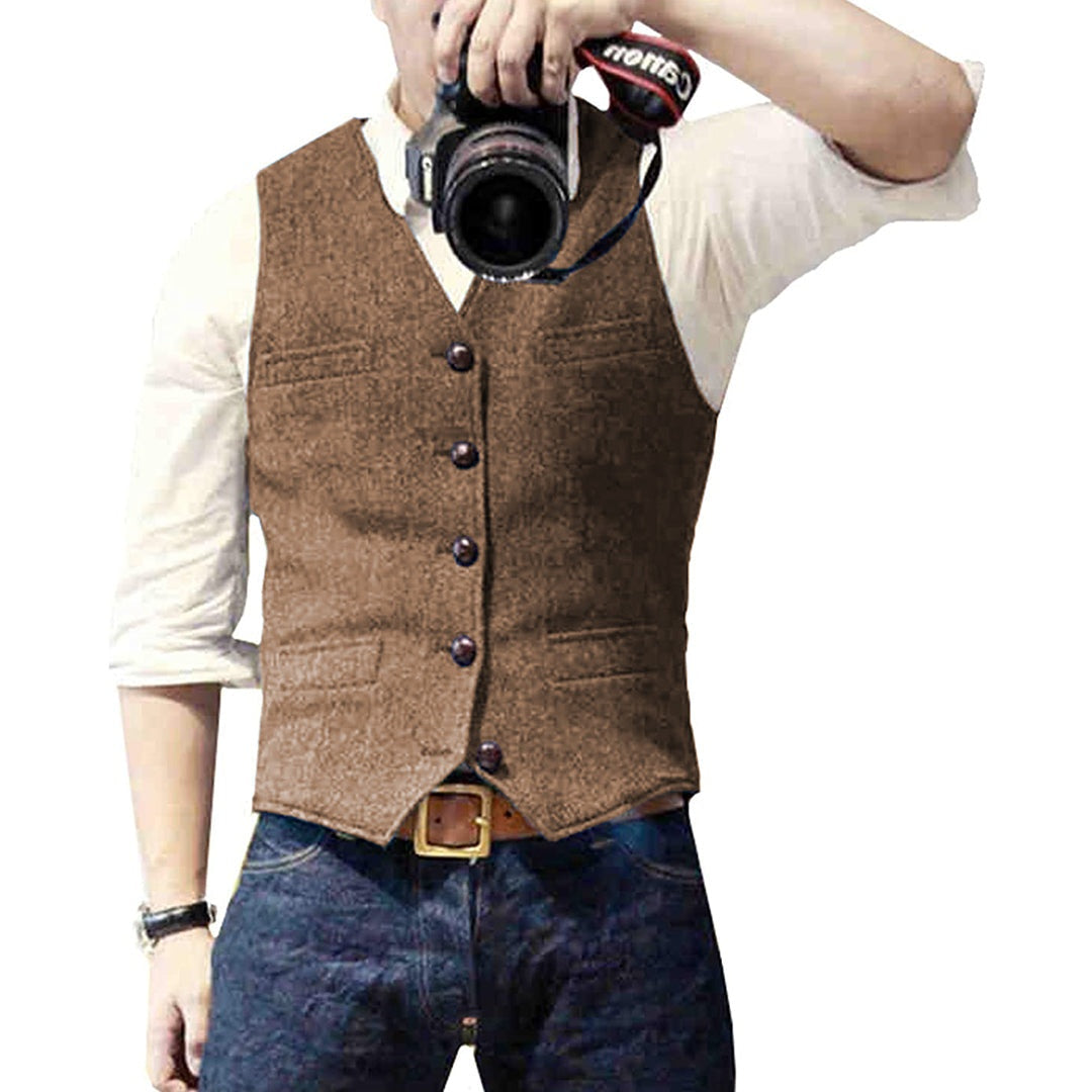 Damian™ | Chaleco vaquero con botones y escote en V