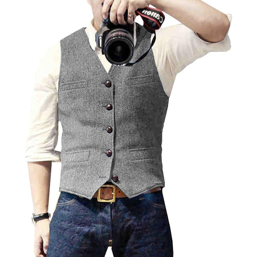 Damian™ | Chaleco vaquero con botones y escote en V