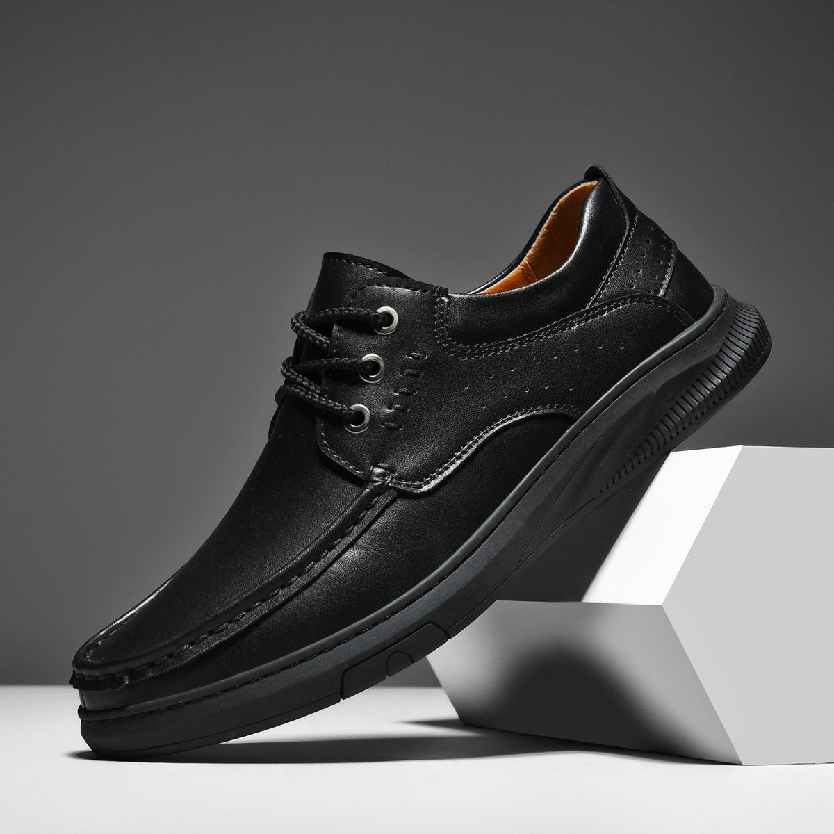 Caleb™ | Zapatos casual de piel con suela gruesa
