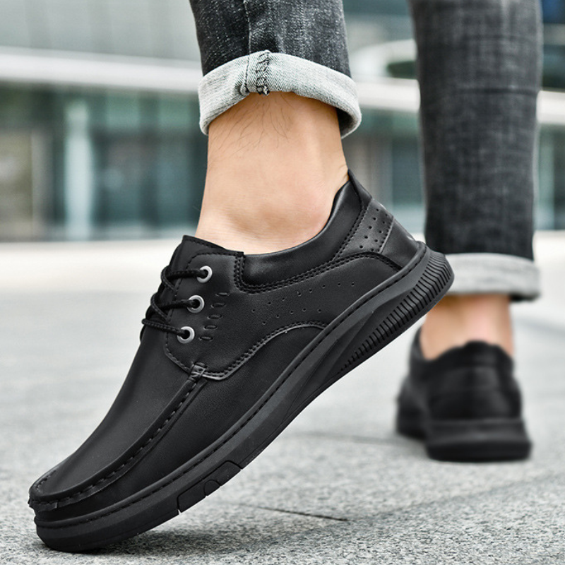 Caleb™ | Zapatos casual de piel con suela gruesa