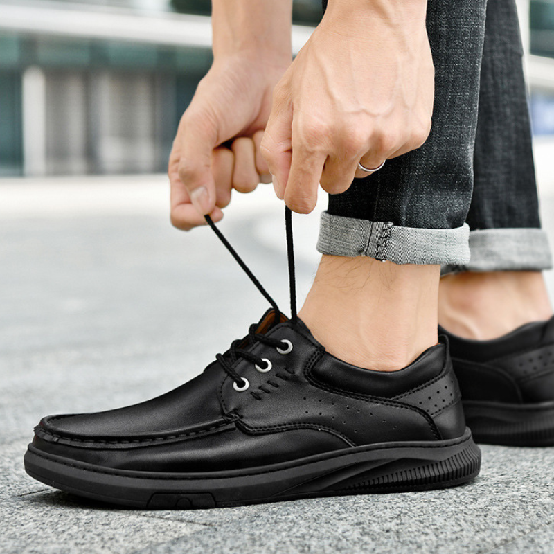Caleb™ | Zapatos casual de piel con suela gruesa