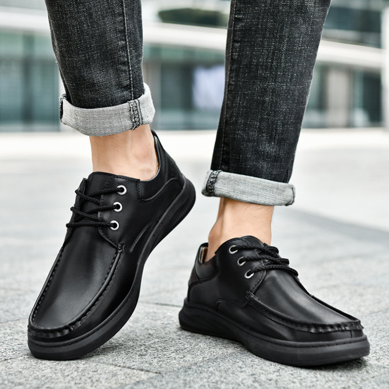 Caleb™ | Zapatos casual de piel con suela gruesa
