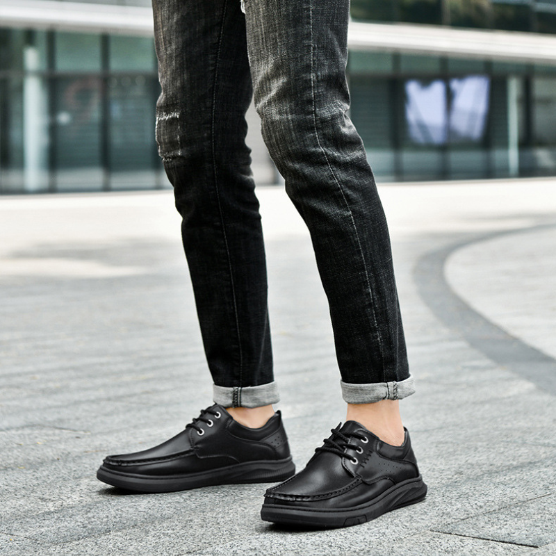 Caleb™ | Zapatos casual de piel con suela gruesa