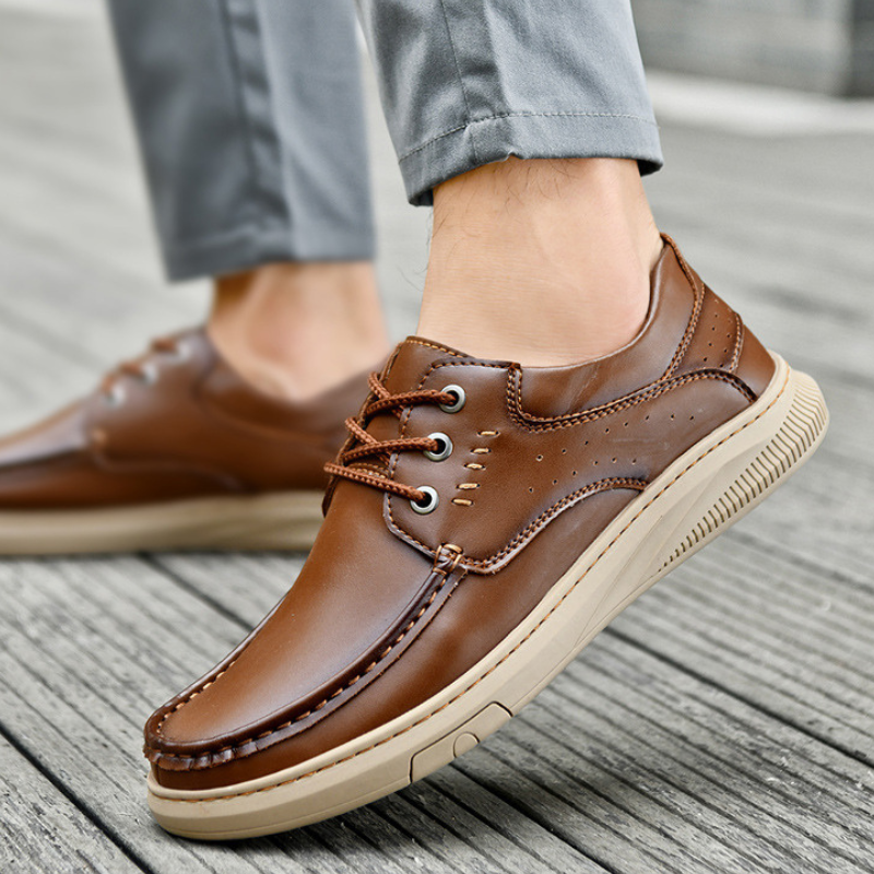 Caleb™ | Zapatos casual de piel con suela gruesa