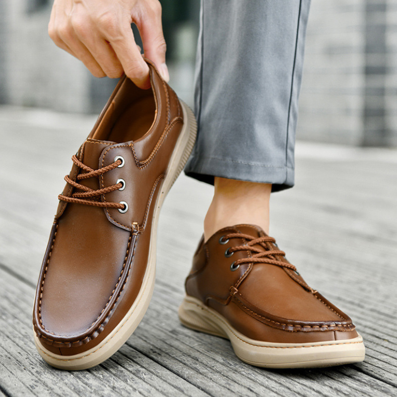 Caleb™ | Zapatos casual de piel con suela gruesa