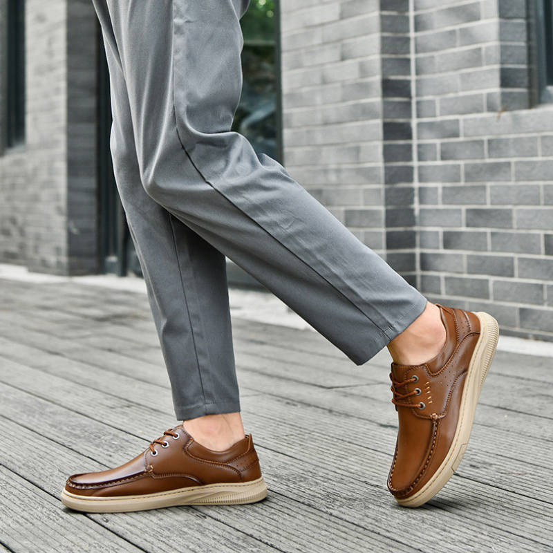 Caleb™ | Zapatos casual de piel con suela gruesa