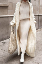 Anna™ | Cárdigan largo de punto grueso oversize abierto