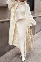 Anna™ | Cárdigan largo de punto grueso oversize abierto
