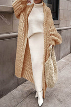 Anna™ | Cárdigan largo de punto grueso oversize abierto