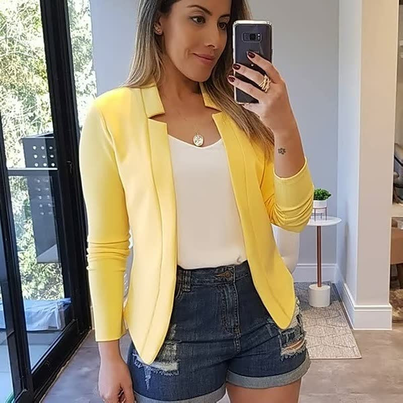 Cassidy™ | Blazer de manga larga con solapas y abertura frontal