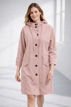 Katherine™ | Chaqueta ligera con capucha, botones y manga 3/4