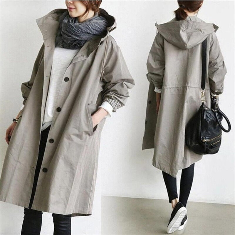 Katherine™ | Chaqueta ligera con capucha, botones y manga 3/4