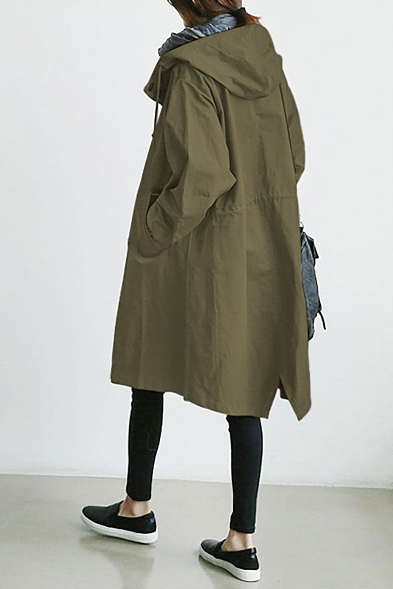 Katherine™ | Chaqueta ligera con capucha, botones y manga 3/4