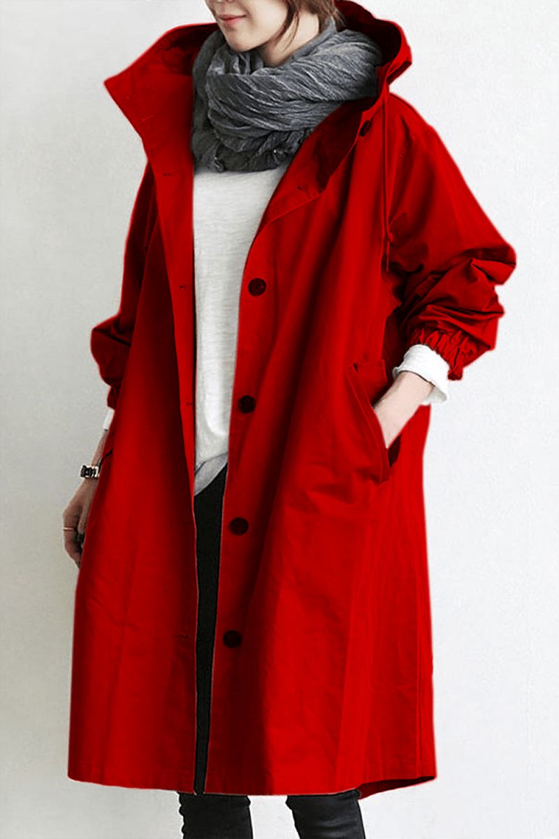 Katherine™ | Chaqueta ligera con capucha, botones y manga 3/4