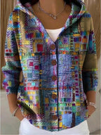 Aurora™ | Chaqueta larga estampada con capucha y botones