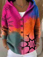 Aurora™ | Chaqueta larga estampada con capucha y botones