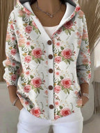 Aurora™ | Chaqueta larga estampada con capucha y botones