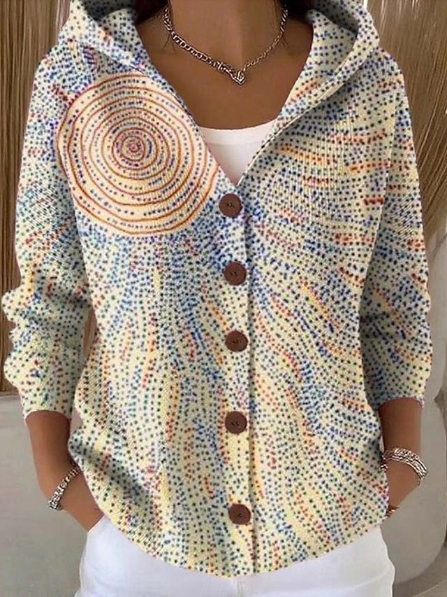 Aurora™ | Chaqueta larga estampada con capucha y botones